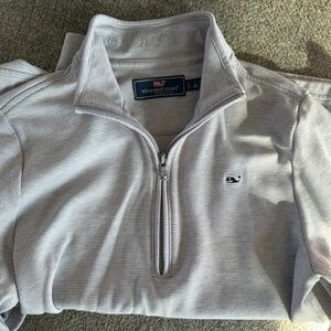 Boys Vineyard Vine saltwater quarter zip pullover size L grey color
